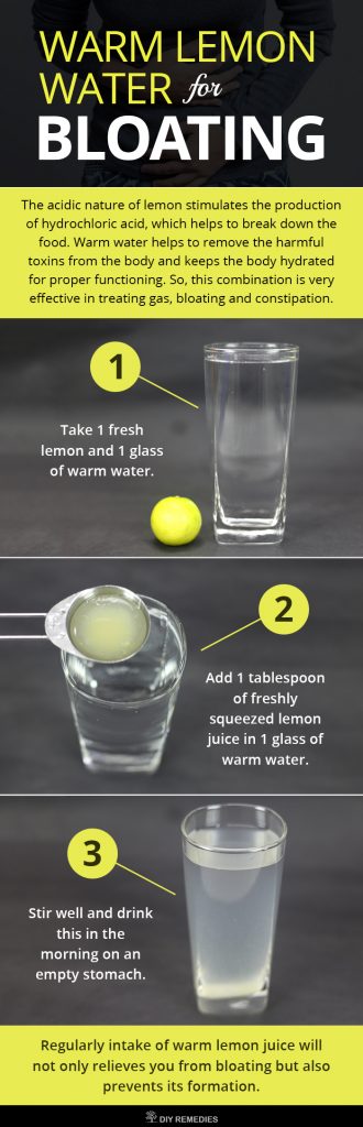 Warm Lemon Water For Bloating