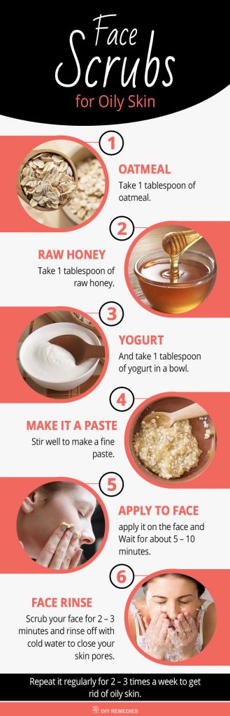 Oatmeal with Honey and Yogurt Face Scrubs for Oily Skin