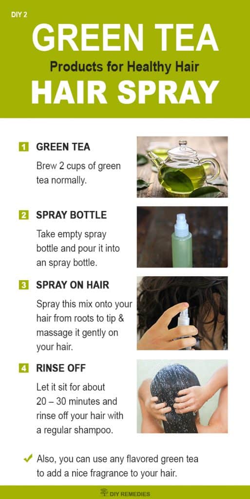 Green tea hair spray for Healthy Hair