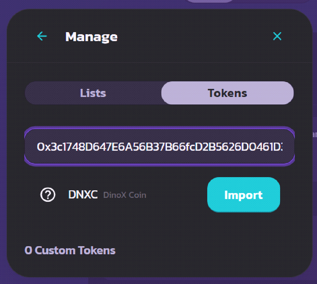 Import Tokens