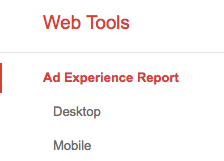 Ad Experience Report menu to get insights into Chrome Ad Filtering