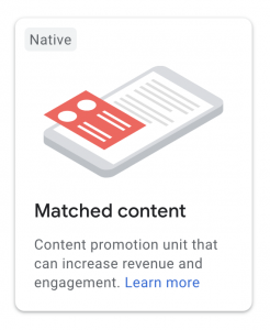 Icon of the Matched content ad unit in the AdSense account.