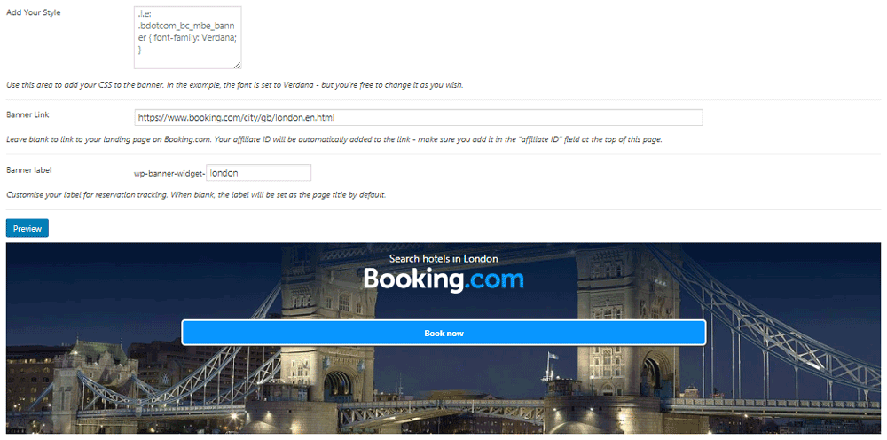 Create individual Booking.com ads with the Banner Creator plugin