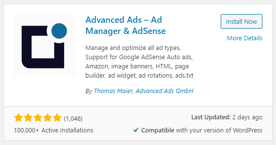 Advanced Ads auf wordpress.org