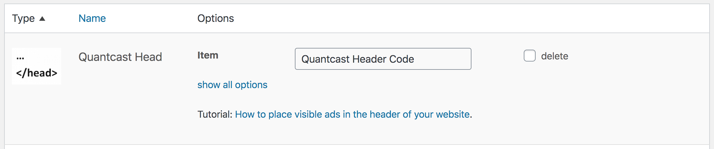 Advanced Ads header code placement