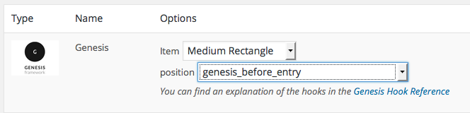 Genesis placement options