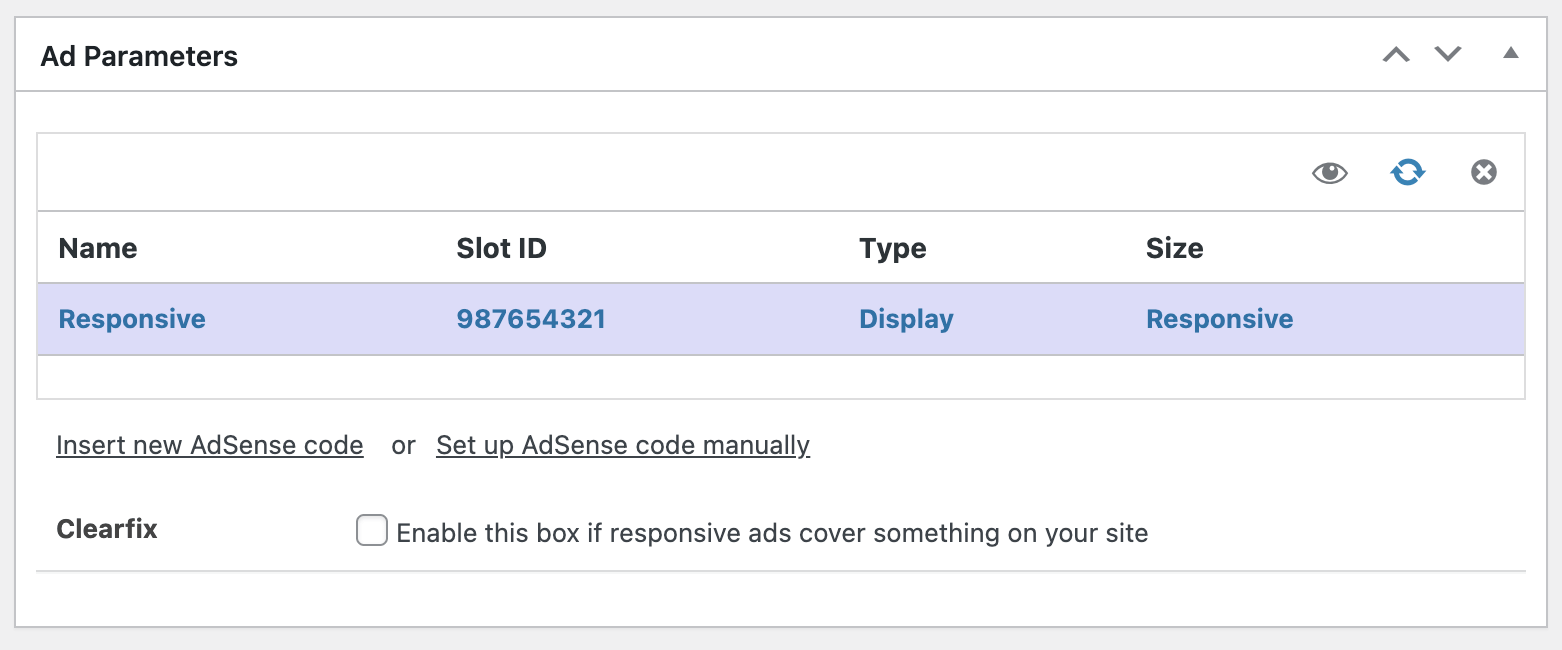 Import feature for AdSense ads