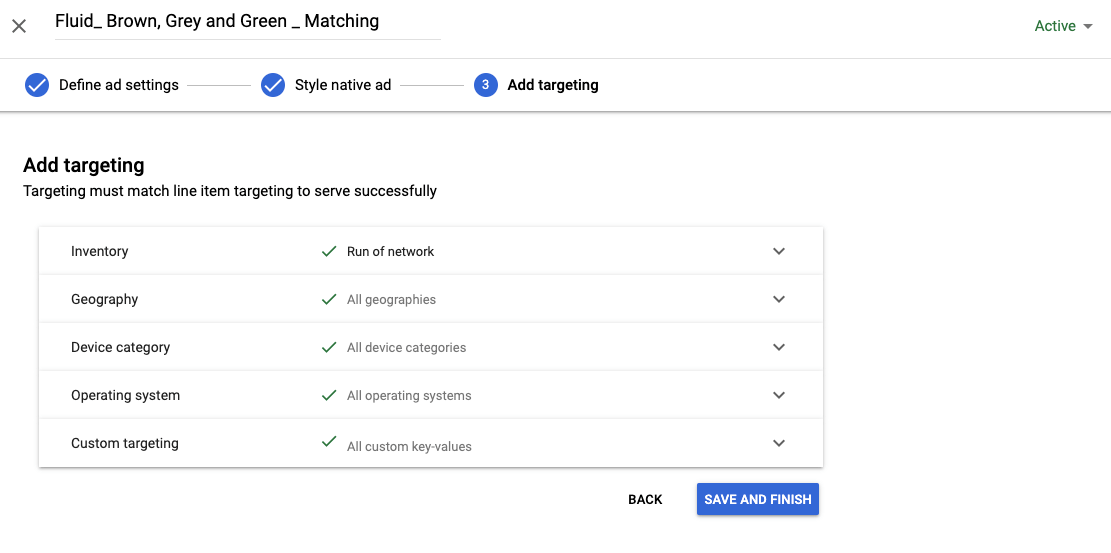 Targeting styles Google Ad Manager