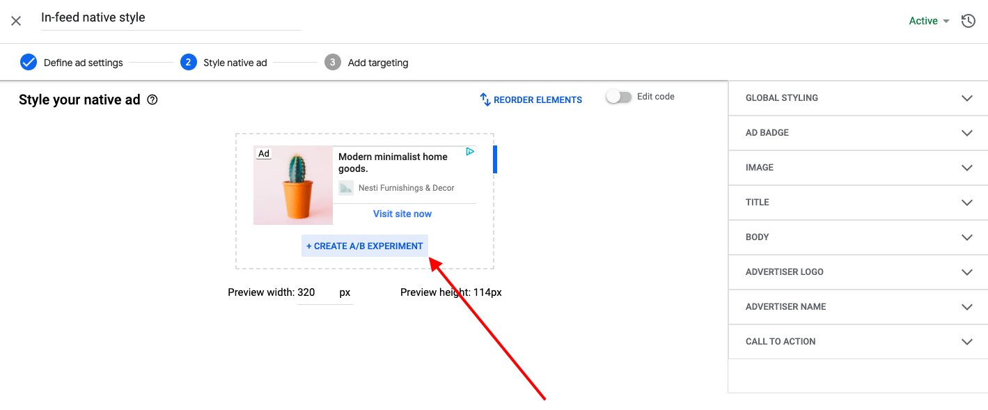 A/B experiment in Google Ad Manager