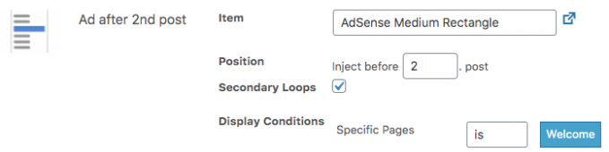 Post List Placement settings for the Pocono theme