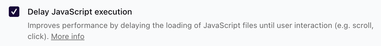 WP Rocket option: delay JavaScript execution