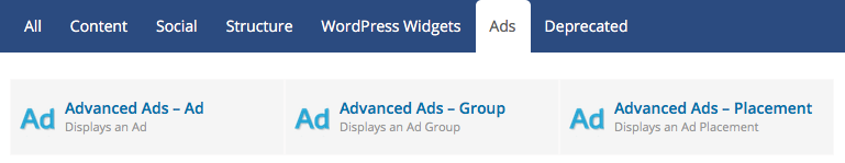 WPBakery Ads Elements Tab