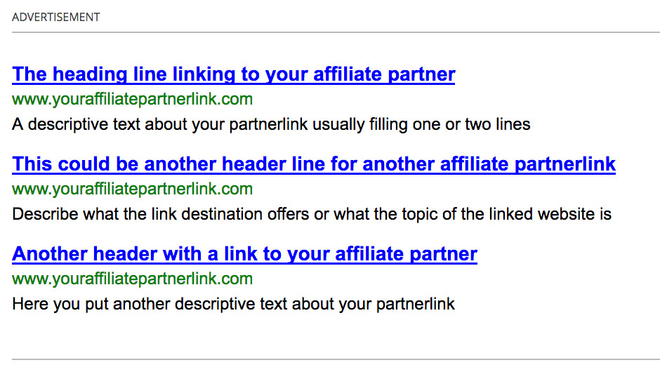 Google AdSense link unit alternative