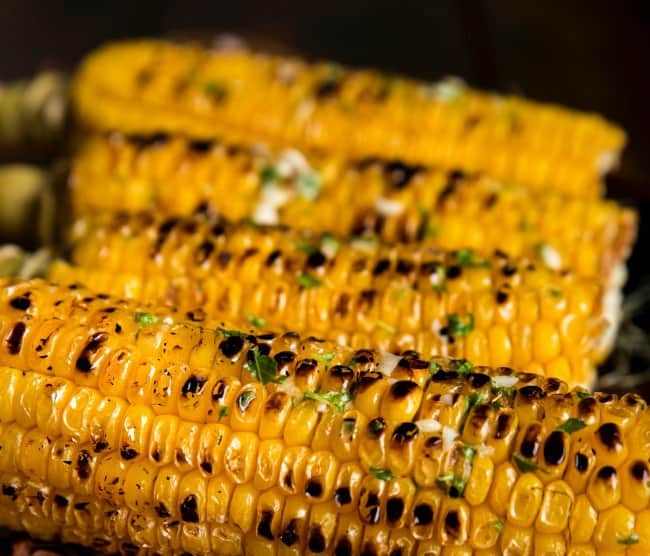 Grilled corn on the griddle
