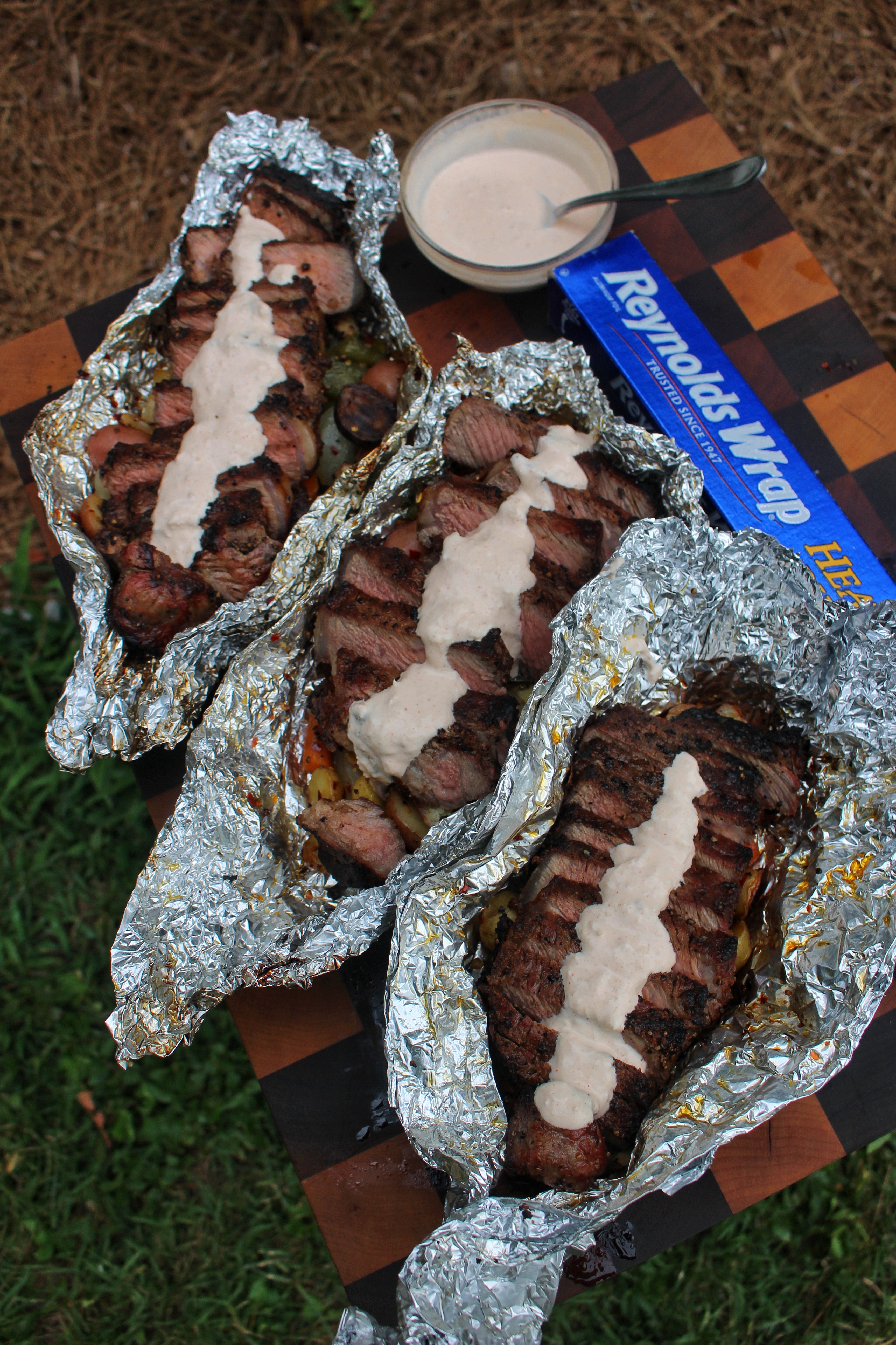 steak with vegetable wrap