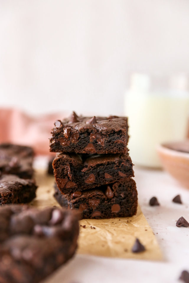 mix brownie dough in a large bowl to mix brownie