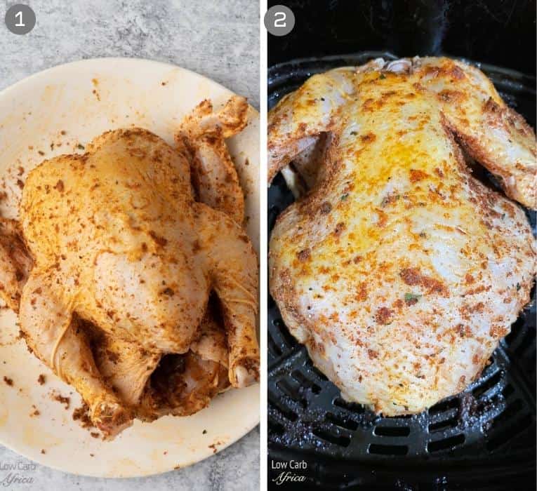 put seasoning on the whole chicken