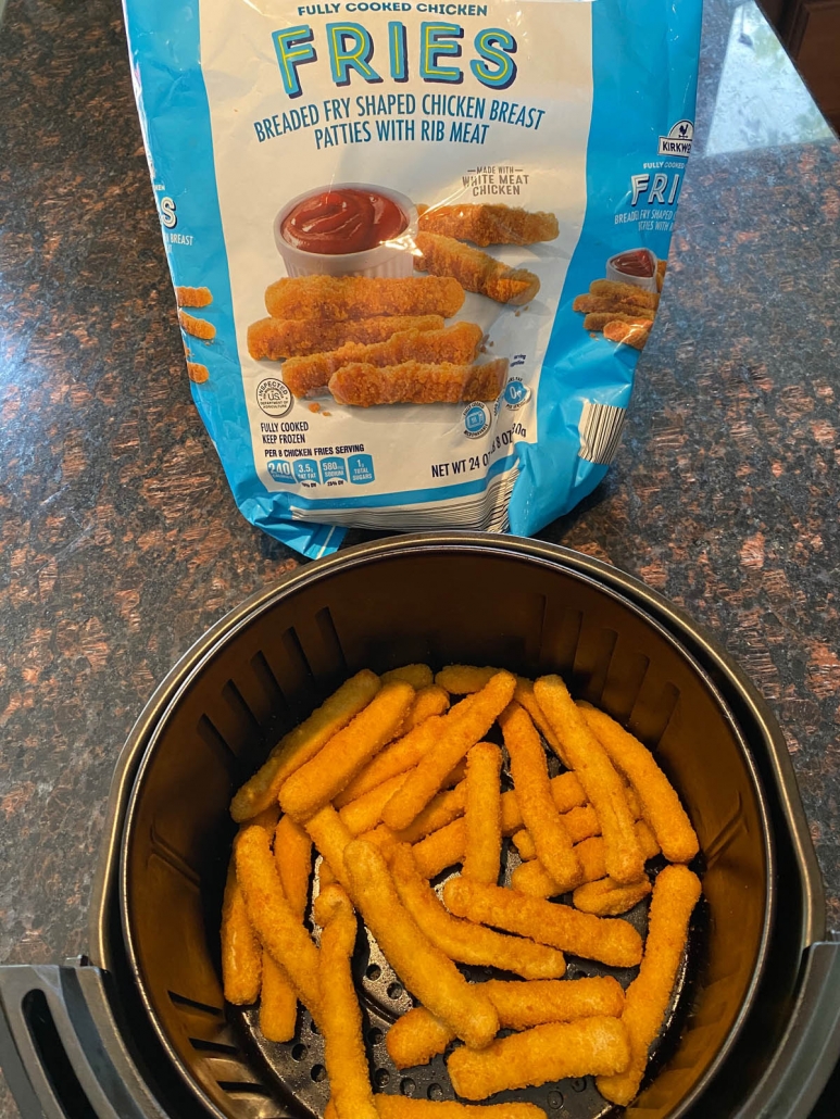 add frozen fries to the air fryer basket