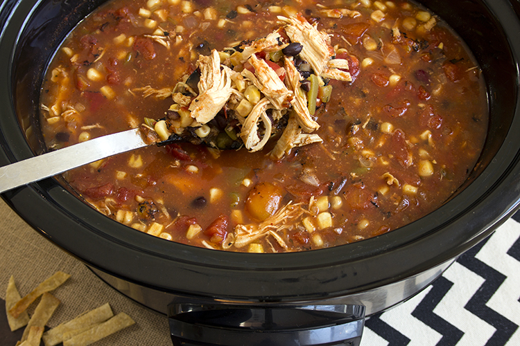 The Best Slow Cooked Tortilla Chicken Soup in the Slow Cooker