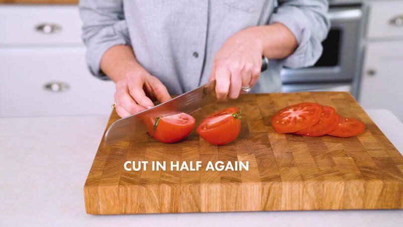 How to Cut a Tomato | Cut tomatoes into quarters