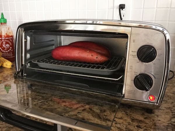 Bake sweet potatoes in a mini toaster