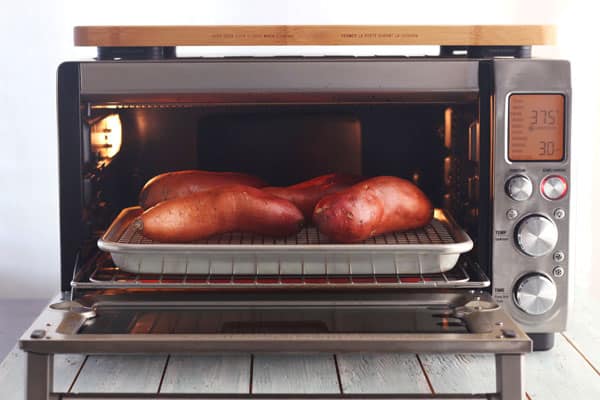 Cook sweet potatoes in a convection toaster oven