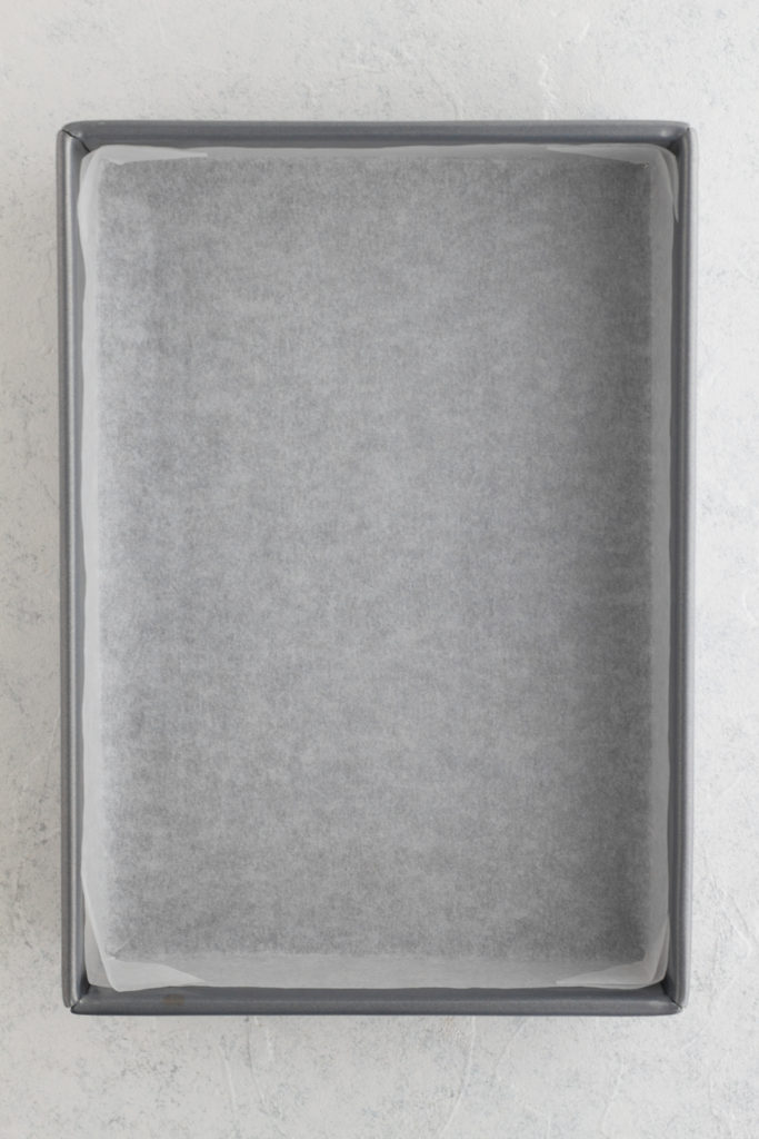 9 x 13 rectangular baking pan lined with parchment