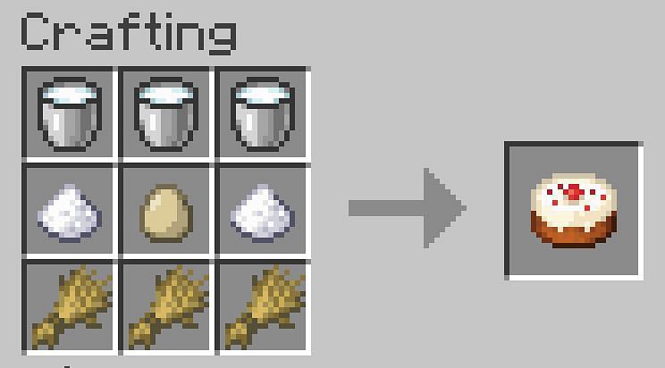Place the wheat custard on the crafting table