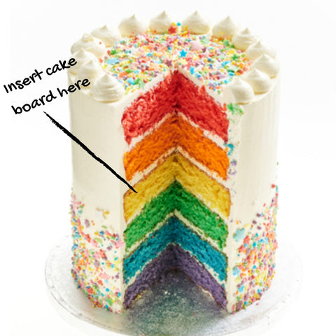 The perfect place to hide a cake inside your tall cake, giving you the perfect piece of cake