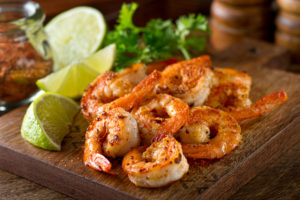 Stir-fried shrimp with cajun seasoning