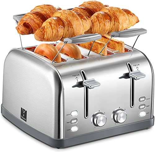 Yabano-4-Slice-Toaster,-Bagel-Toaster-with-7-Bread-Shade-Settings-and-Warming-Rack