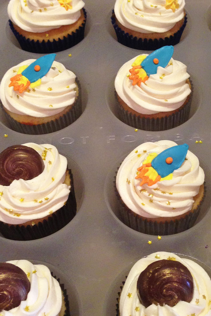Space-themed cupcakes