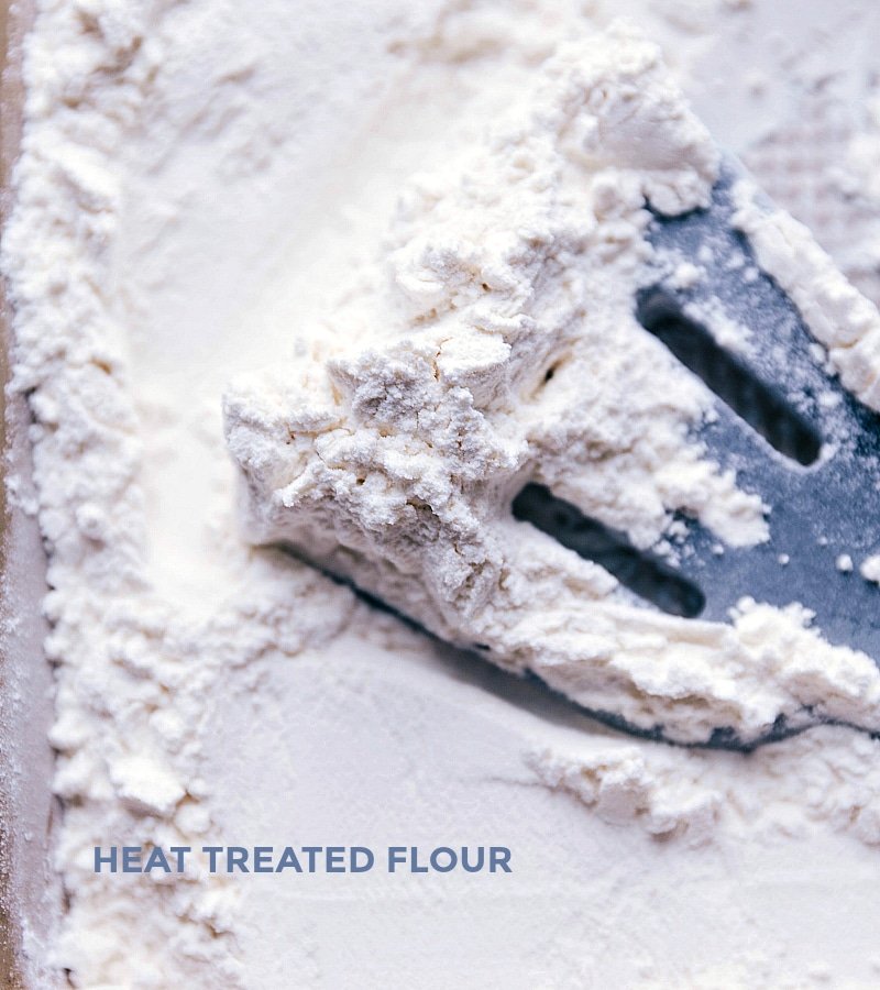 The picture shows how we treat the flour by heating to make it edible