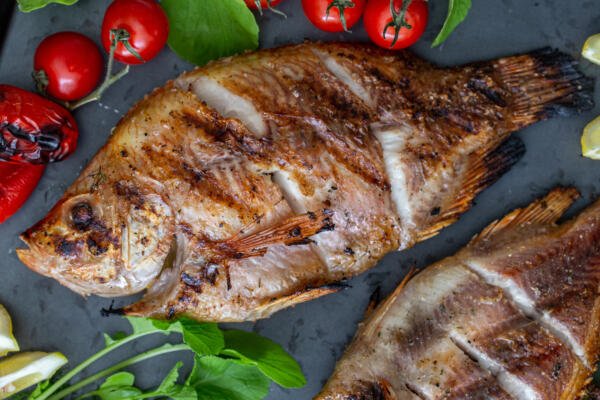 Grilled tilapia with tomato