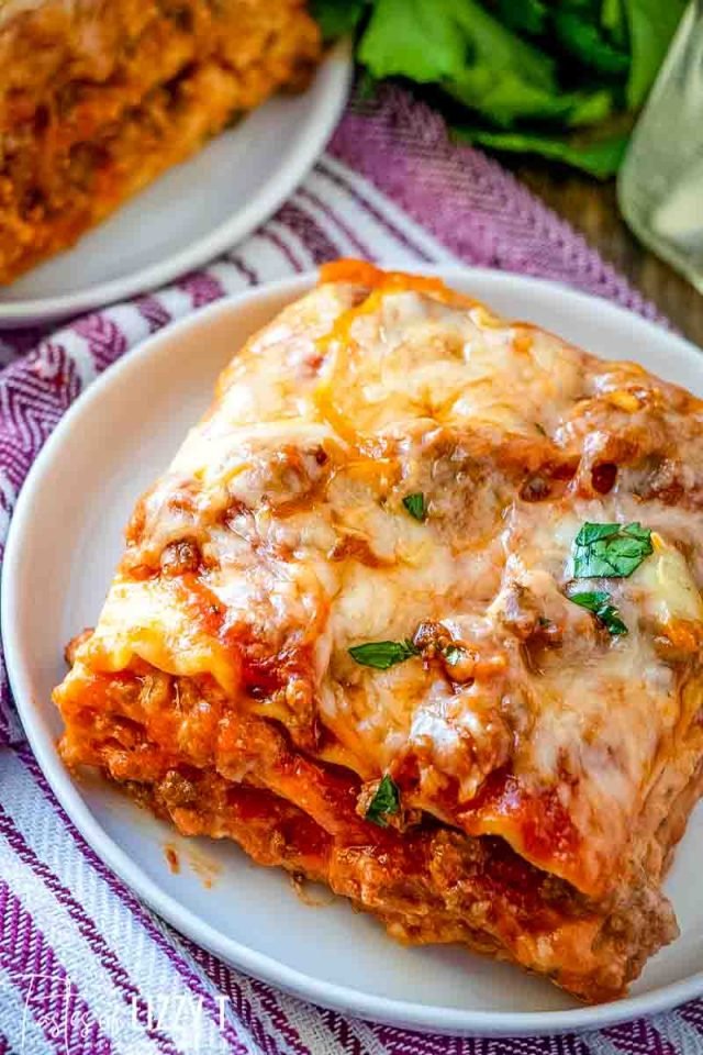 lasagna on plate