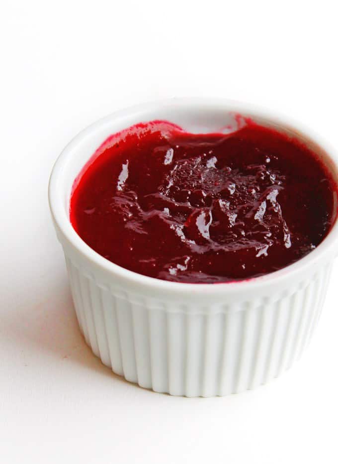 jelly cranberry sauce on a white plate
