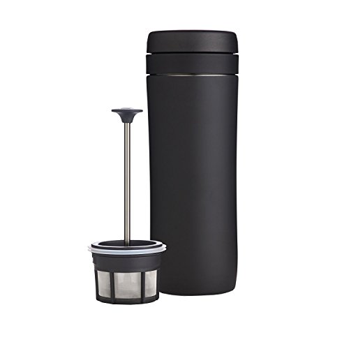 ESPRO P1 Two Insulated Stainless Steel Baffles French Vacuum Press, 12 Ounces, Meteorite Matte Black