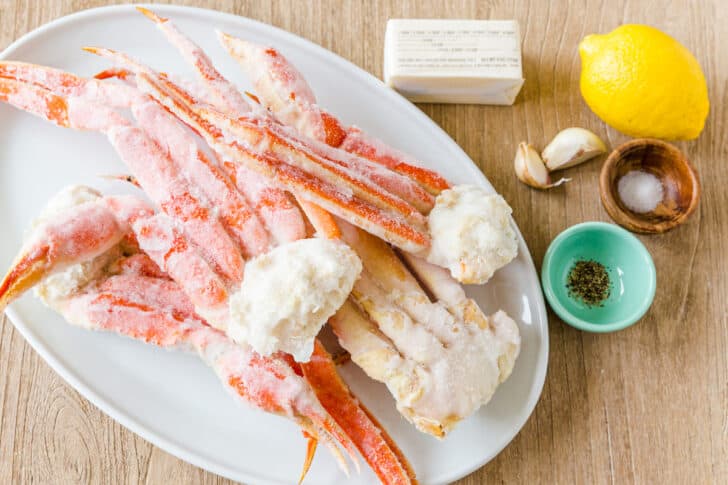 Ingredients for crab with lemon garlic sauce
