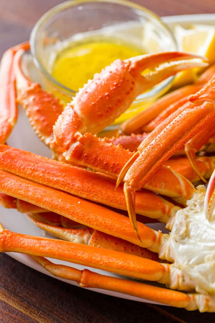 Snow crab legs on a plate