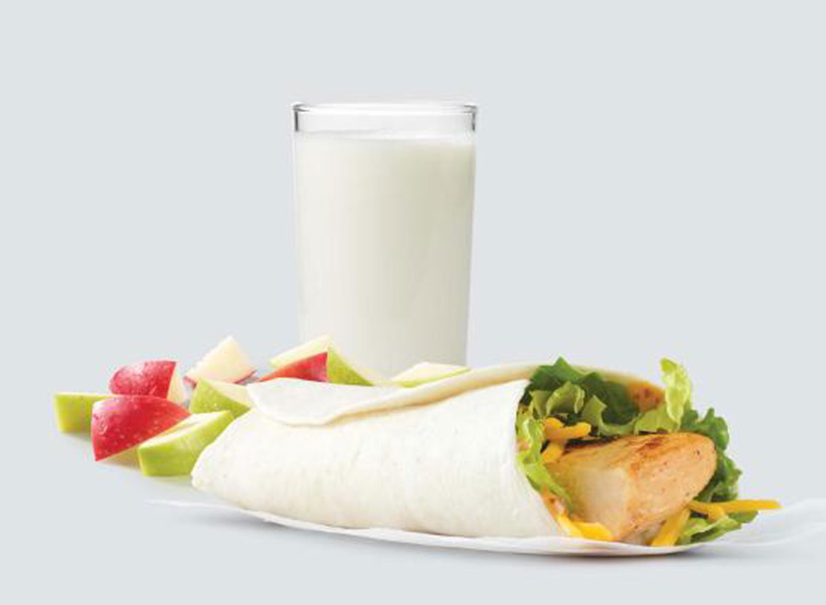 chicken wendys wrapped in apple and milk