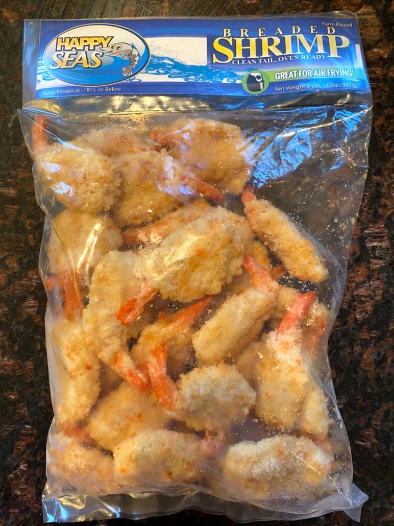 frozen breaded shrimp in a bag