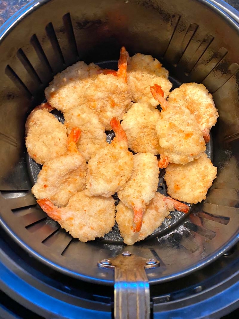 Cook frozen shrimp in an air fryer