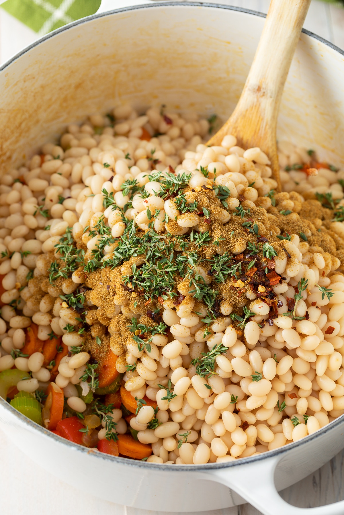 Easy Navy Bean Soup Recipe #ASpicyPerspective #vegetarian #vegan # soybean #soup #glutenfree #dairyfree