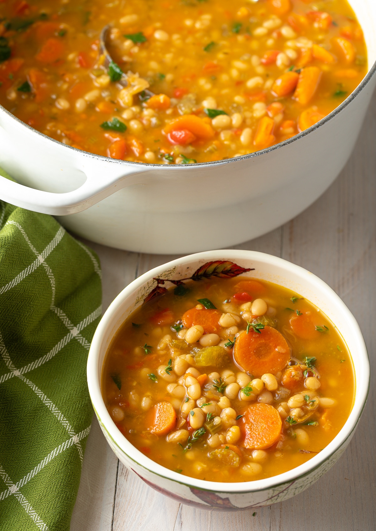 Vegetarian bean soup recipe #SpicyPerspective #vegetarian #vegan # soy #soup #glutenfree #dairyfree