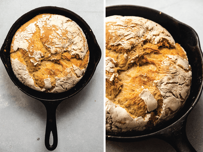 Bake the bread dough on a steel baking tray in the oven.