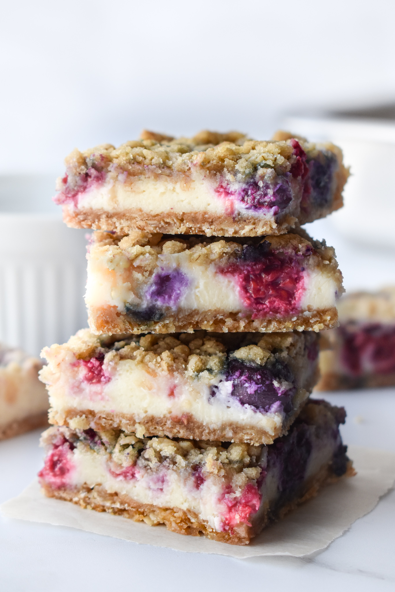 Stack of Blueberry Cream Cheese Bars