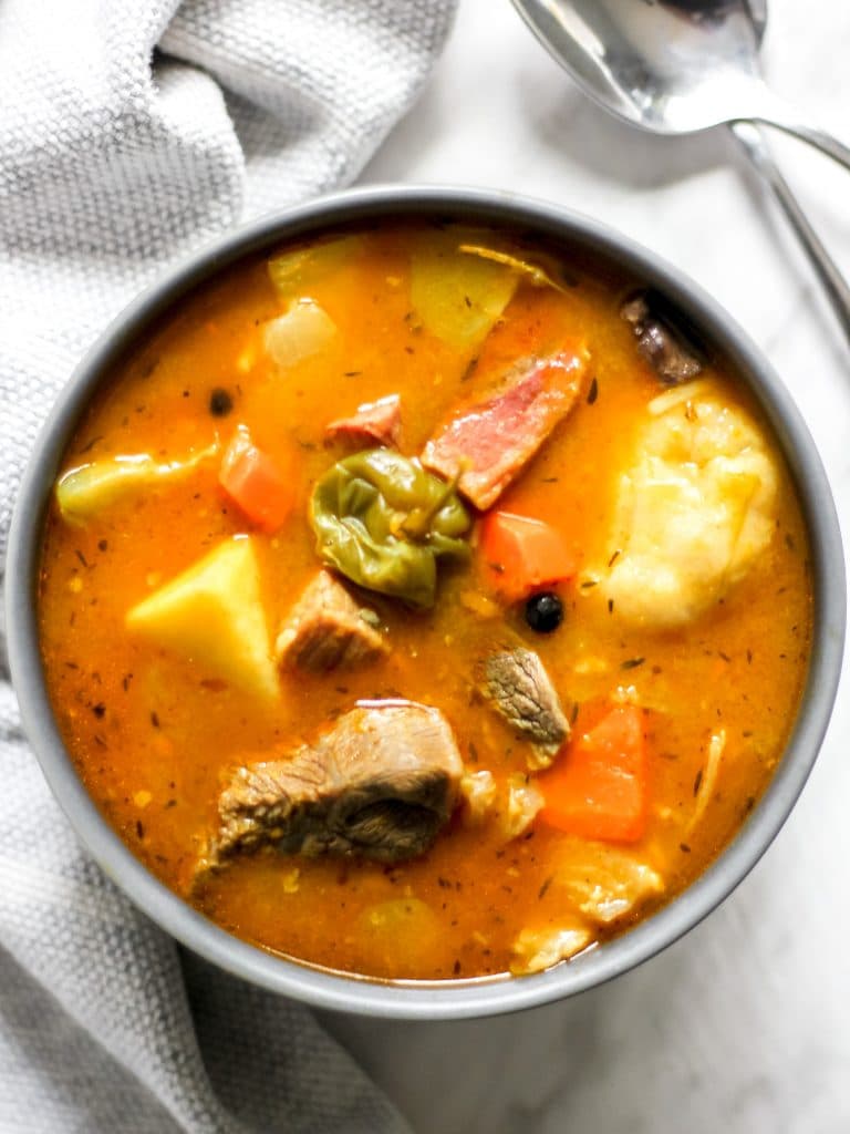 Traditional Jamaican Pumpkin Soup in a Pot