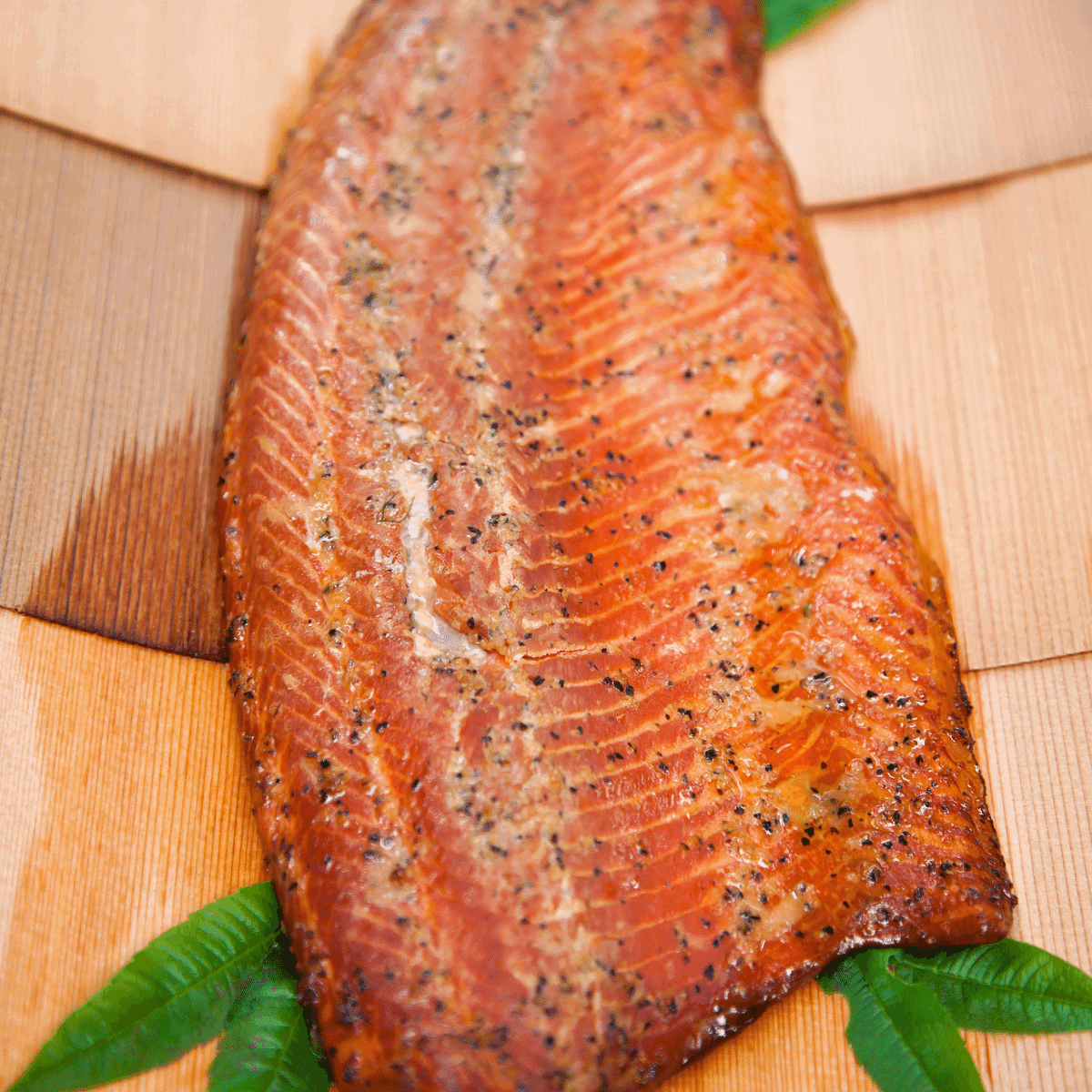 Cooked salmon just removed from the grill