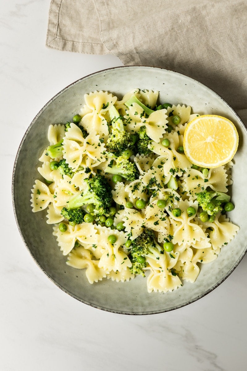 Bow tie pasta in a bowl