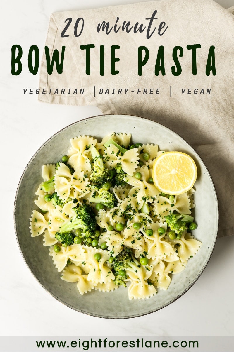 20 minutes of bow tie pasta